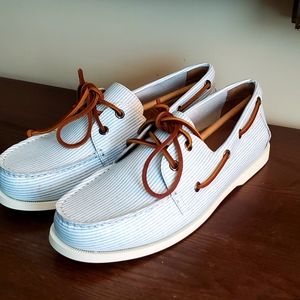 《Froats》Seersucker Print Boat Shoes